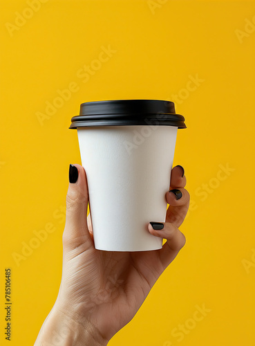 woman's hand holding a cup of coffee