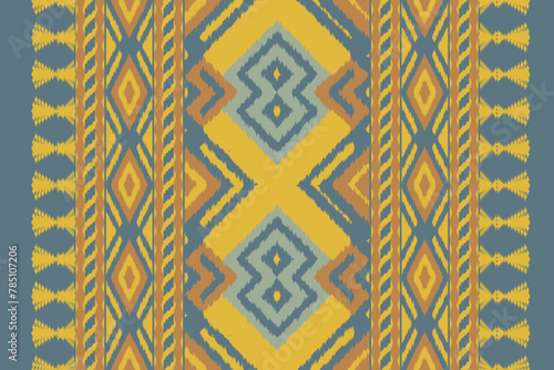Ethnic abstract ikat art. Aztec ornament print. geometric ethnic pattern seamless color oriental. Design for background ,curtain, carpet, wallpaper, clothing, wrapping, Batik, vector illustration.