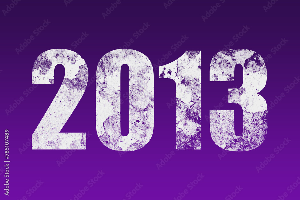 flat white grunge number of 2013 on purple background. flat white grunge number of 2013 on purple background.