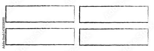 Grunge square and rectangle frames. Ink empty black boxes set. Rectangle borders collections. Rubber square stamp imprint. isolated on white background. Vector illustration. EPS 10