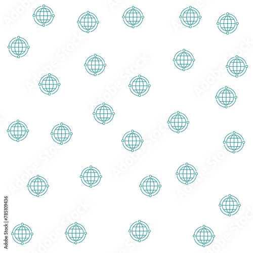 Global relocation line outline icon seamless pattern