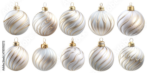 Christmas Ornament Vintage Ceramic Porcelain glaze. PNG transparent image, AI generative