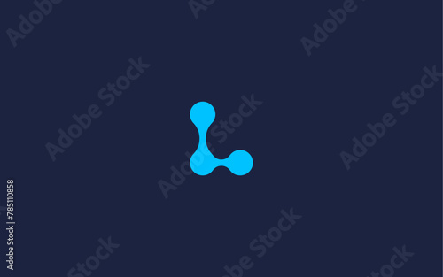 letter l with molecule logo icon design vector design template inspiration