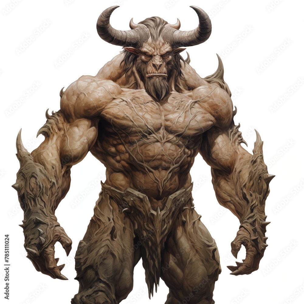 Naklejka premium Illustration of a Minotaur on a White Background