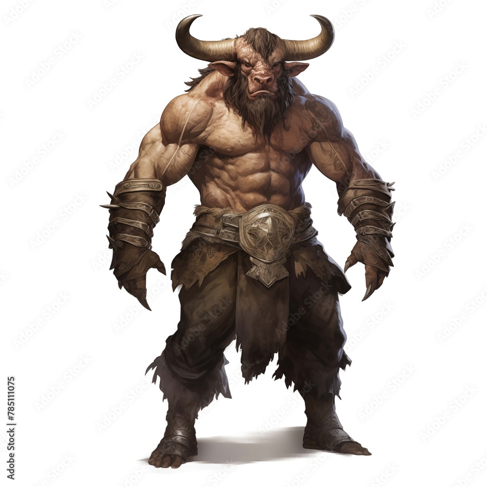 Illustration of a Minotaur on a White Background