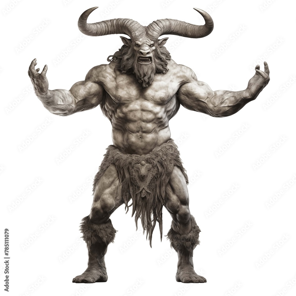 Illustration of a Minotaur on a White Background Illustration of a Minotaur on a White Background
