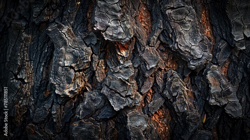 Bark texture, ancient tree, macro, close-up, stories in every crevice, twilight