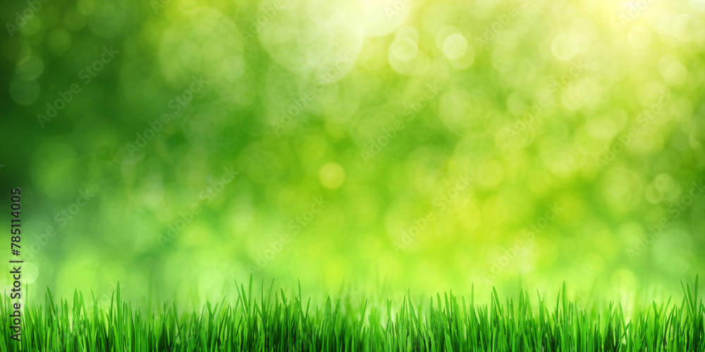 Sunny green foliage bokeh background