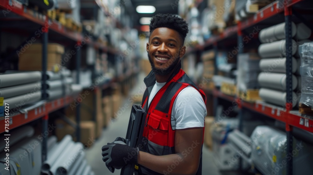 A Smiling Warehouse Employee A Smiling Warehouse Employee