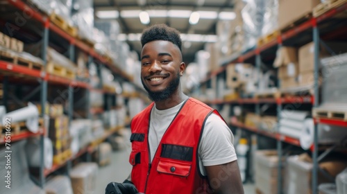 Smiling Warehouse Worker Portrait