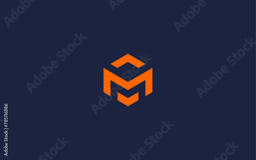letter m with hexagon logo icon design vector design template inspiration