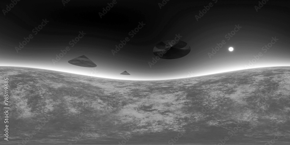 Surrealistic UFO illustration Surrealistic UFO illustration