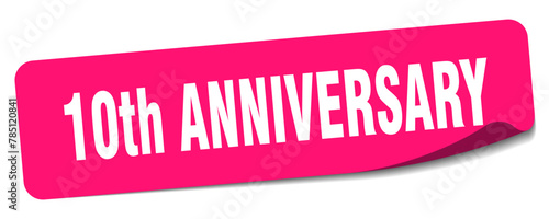 Принти на полотні 10th anniversary sticker. 10th anniversary label