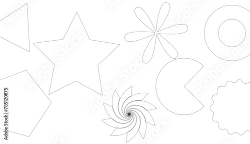 Different shapes sketch illustration