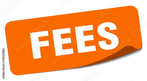 fees sticker. fees label