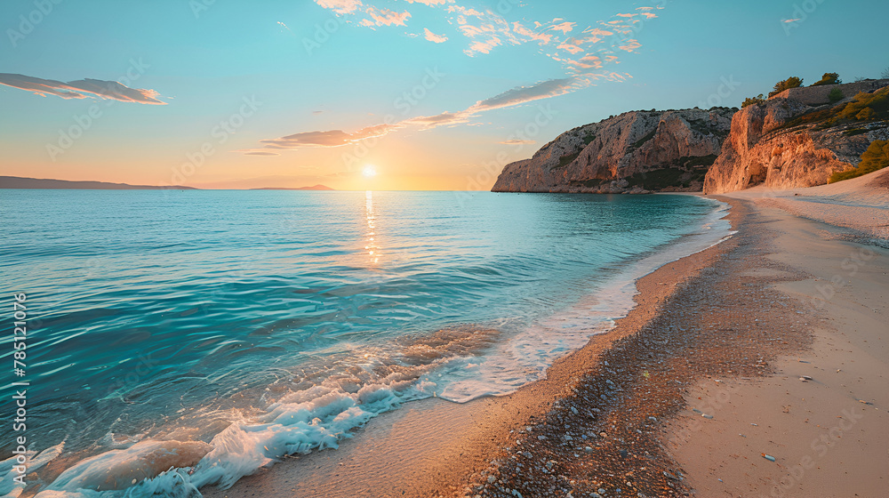 Obraz premium beautiful sunset on the beach