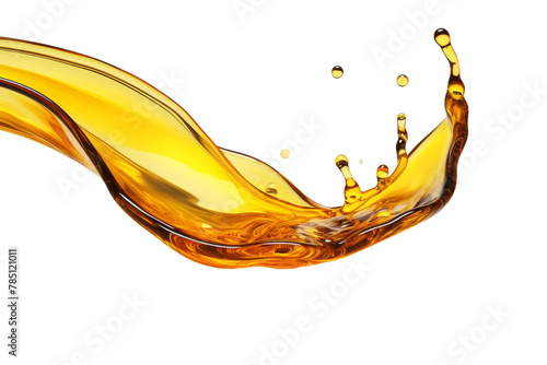 Sunlit Liquid Dance: A Vivid Yellow Splash in Mid-Air. On White or PNG Transparent Background.