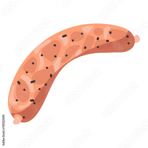 Fresh meat sausage. A vector illustration of an isolated sausage can be used to design menus, packaging labels or culinary posters, which increases visual appeal and effectively promotes the product