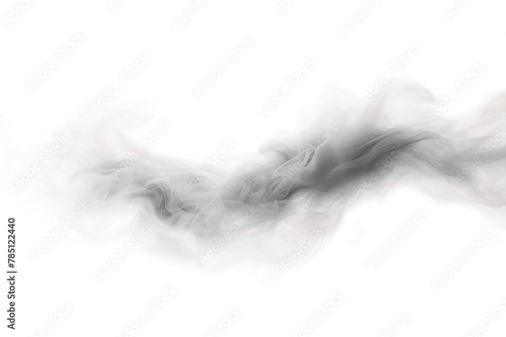 Ethereal Dance: Smoke Twirls From Pipe. On White or PNG Transparent Background.