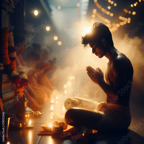 young man Indian praying