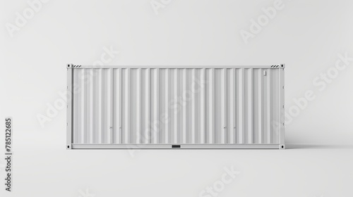 3D rendering of a white cargo container against a white backdrop