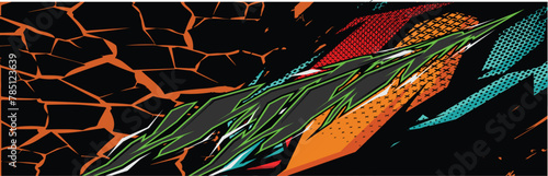 Car wrap decal designs. Abstract racing and sport background for racing livery or daily use car vinyl sticker. Vector eps 10.