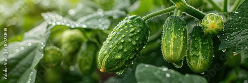 Crisp Hydroponic Cucumbers Cultivated with Precision Water and Nutrient Delivery for Optimal Growth and Sustainability