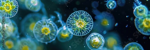 Microscopic of Phytoplankton Vital Aquatic Organisms Shaping Our Vibrant Marine Ecosystems photo