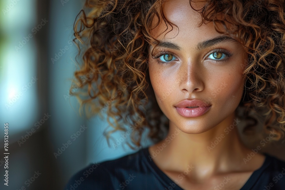 In a stunning studio portrait, a gorgeous woman exudes natural elegance with perfect makeup. In a stunning studio portrait, a gorgeous woman exudes natural elegance with perfect makeup.