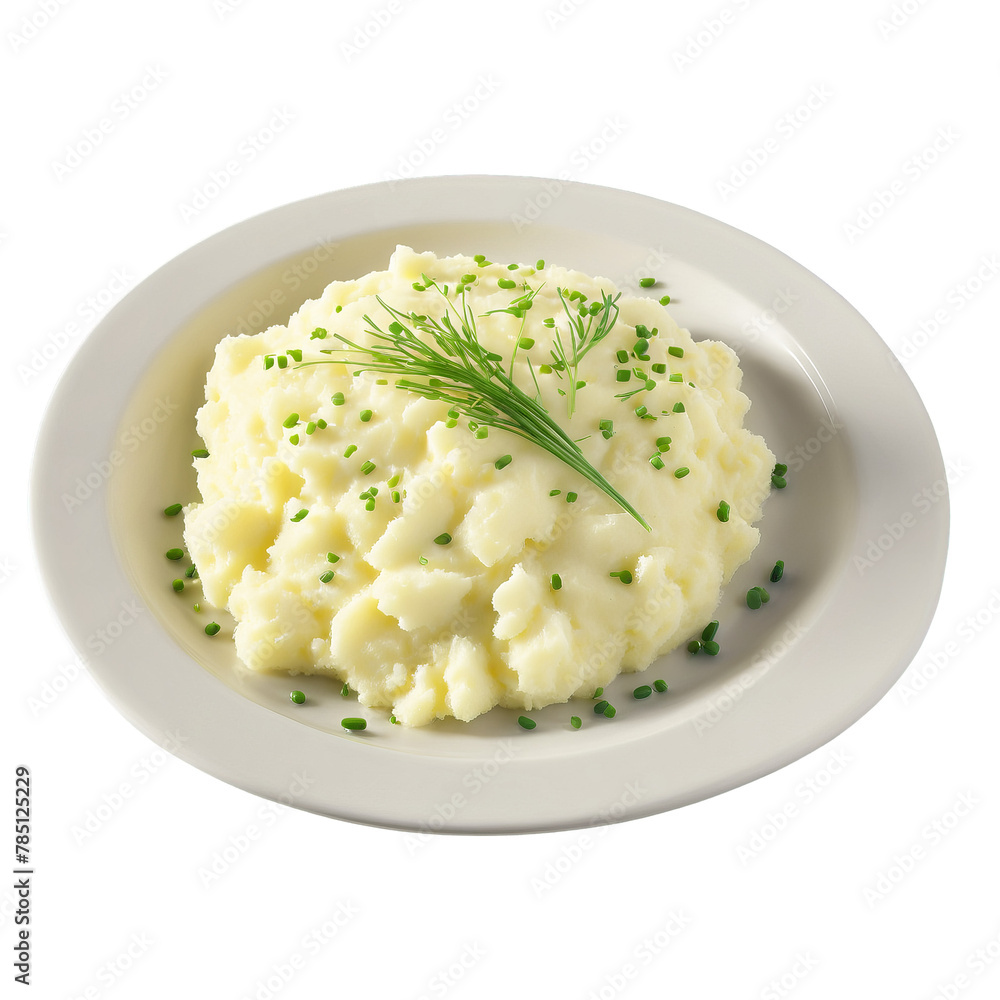 Creamy mashed potatoes smooth texture dollop of butter sprinkle of chives steaming Culinary and Food Creamy mashed potatoes smooth texture dollop of butter sprinkle of chives steaming Culinary and Food