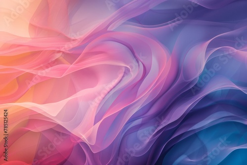 A colorful, flowing piece of fabric with a pink and blue hue