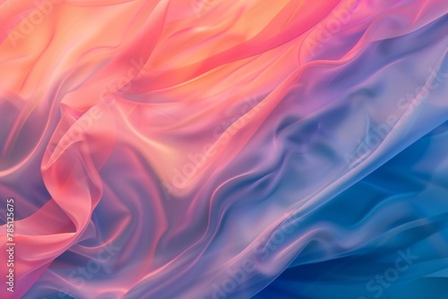 Colorful fabric with pink and blue tones flowing gracefully. Dynamic textile design