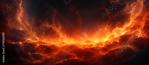 Hot fire red abstract background. Flame effects. Sun's corona burn.