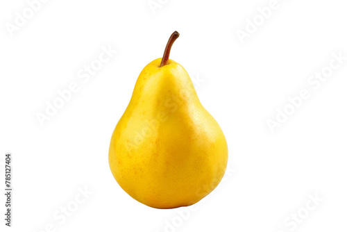 The Radiant Yellow Pear: A Minimalist Still Life. On White or PNG Transparent Background.
