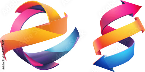 Ribbon 3d arrow