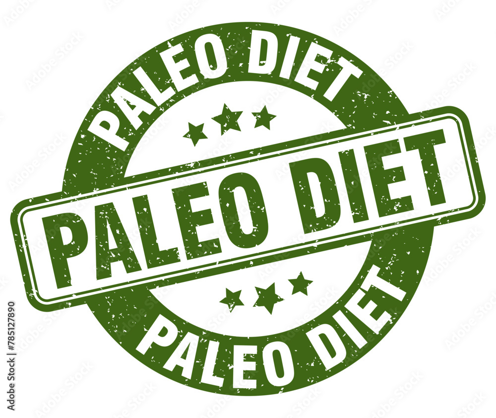 paleo diet stamp. paleo diet label. round grunge sign paleo diet stamp. paleo diet label. round grunge sign