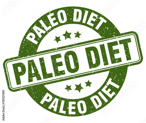 paleo diet stamp. paleo diet label. round grunge sign