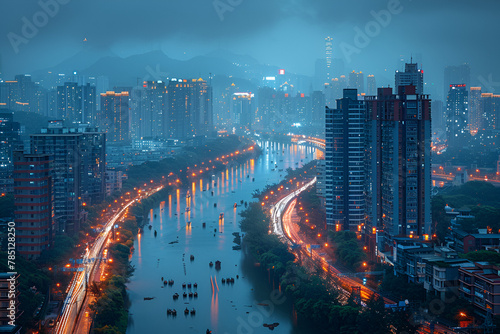 country skyline at night,
Guangzhou city view, Guangdong province at night photo