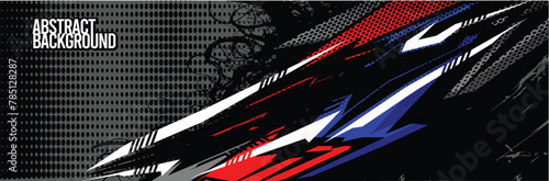 Car wrap decal designs. Abstract racing and sport background for racing livery or daily use car vinyl sticker. Vector eps 10.
