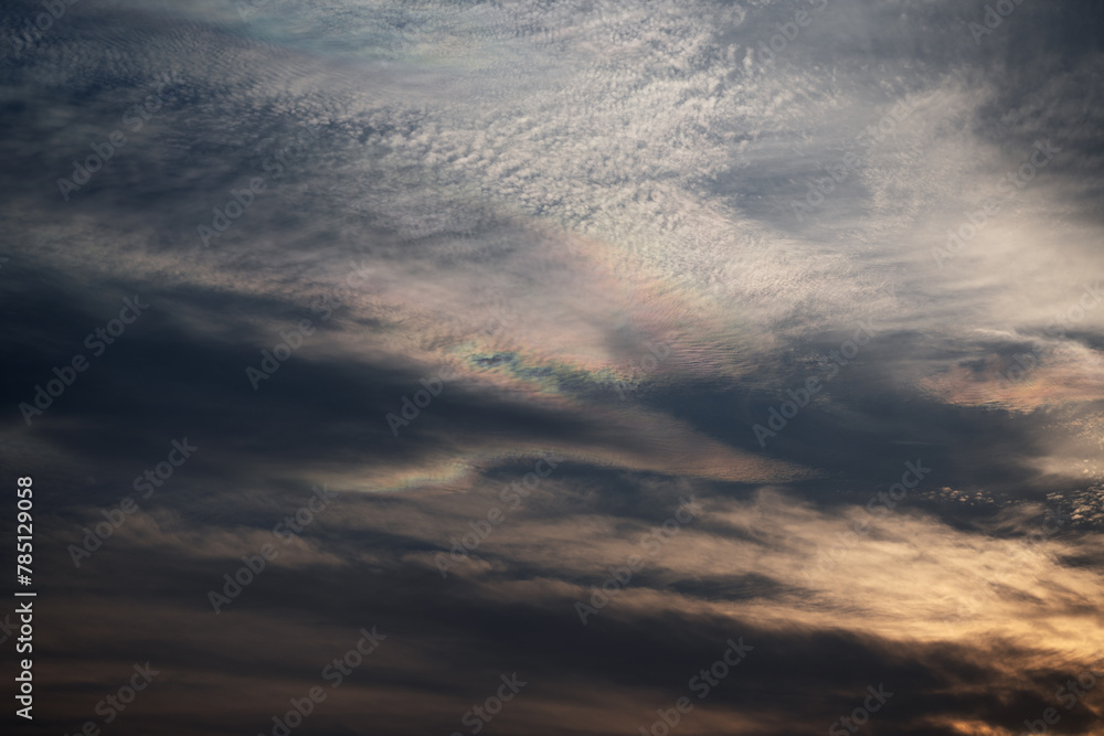 Obraz premium Sunset sky with orange clouds. Nature background.