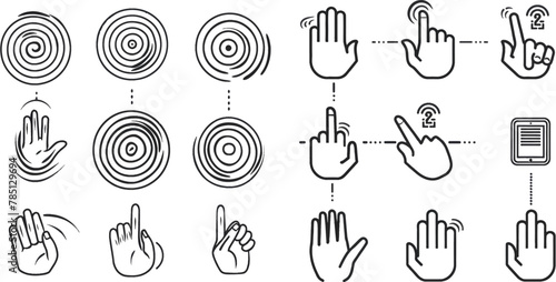 Line scroll gesture icons for user interface