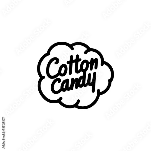 cotton candy sweet snack logo vector illustration template design