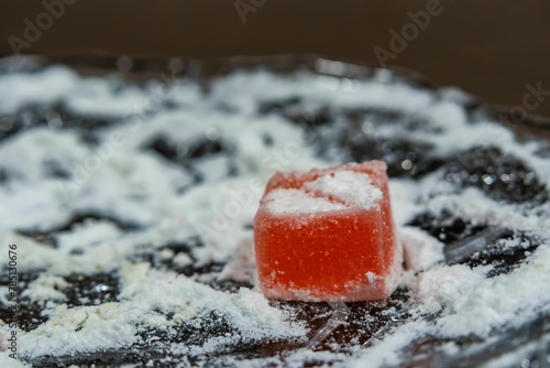 Closeup shot of a sweet Turkish candy delight