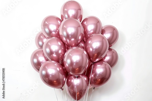 30 balloon bunch, metallic pink color , chrome latex balloons for birthday party decoration