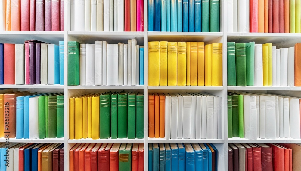 library book shelves packed with colorful books library book shelves packed with colorful books