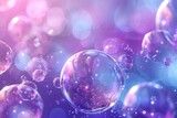 Gradient bubble background in a soft blue-violet hue.