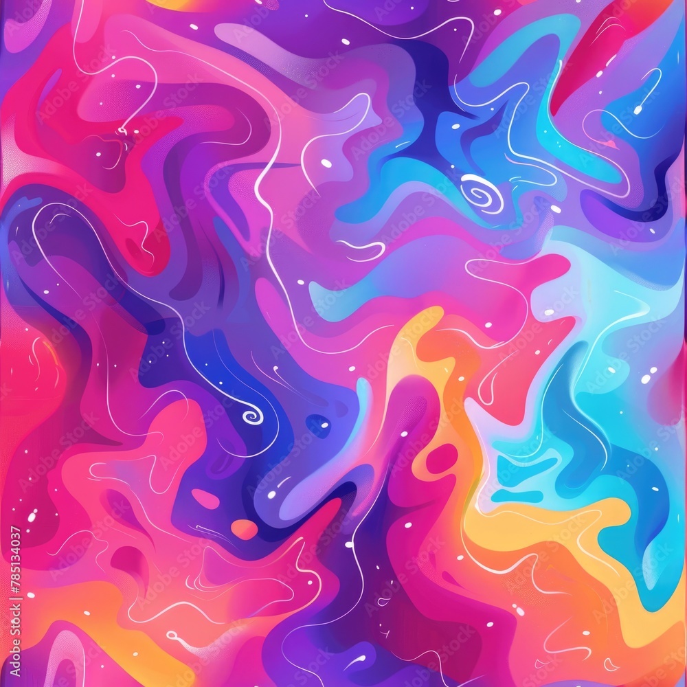 A playful abstract with swirls of vivid colors A playful abstract with swirls of vivid colors