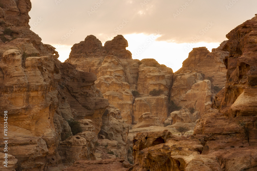 Fototapeta premium sandstone rocks in little petra Jordan