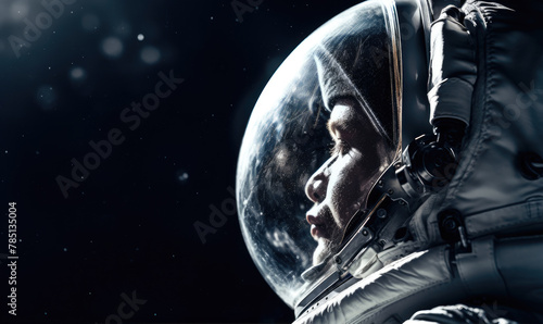 Profile portrait of astronaut in helmet © Daniela