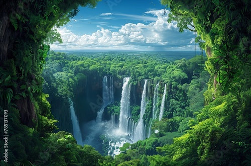 a picture of waterfalls that are not the real size to look at